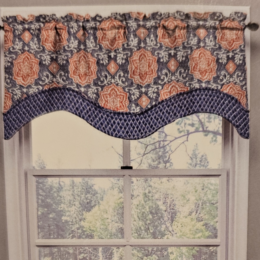 2 Waverly Home 52"W X 16" L Print Valances - Picture 3 of 6